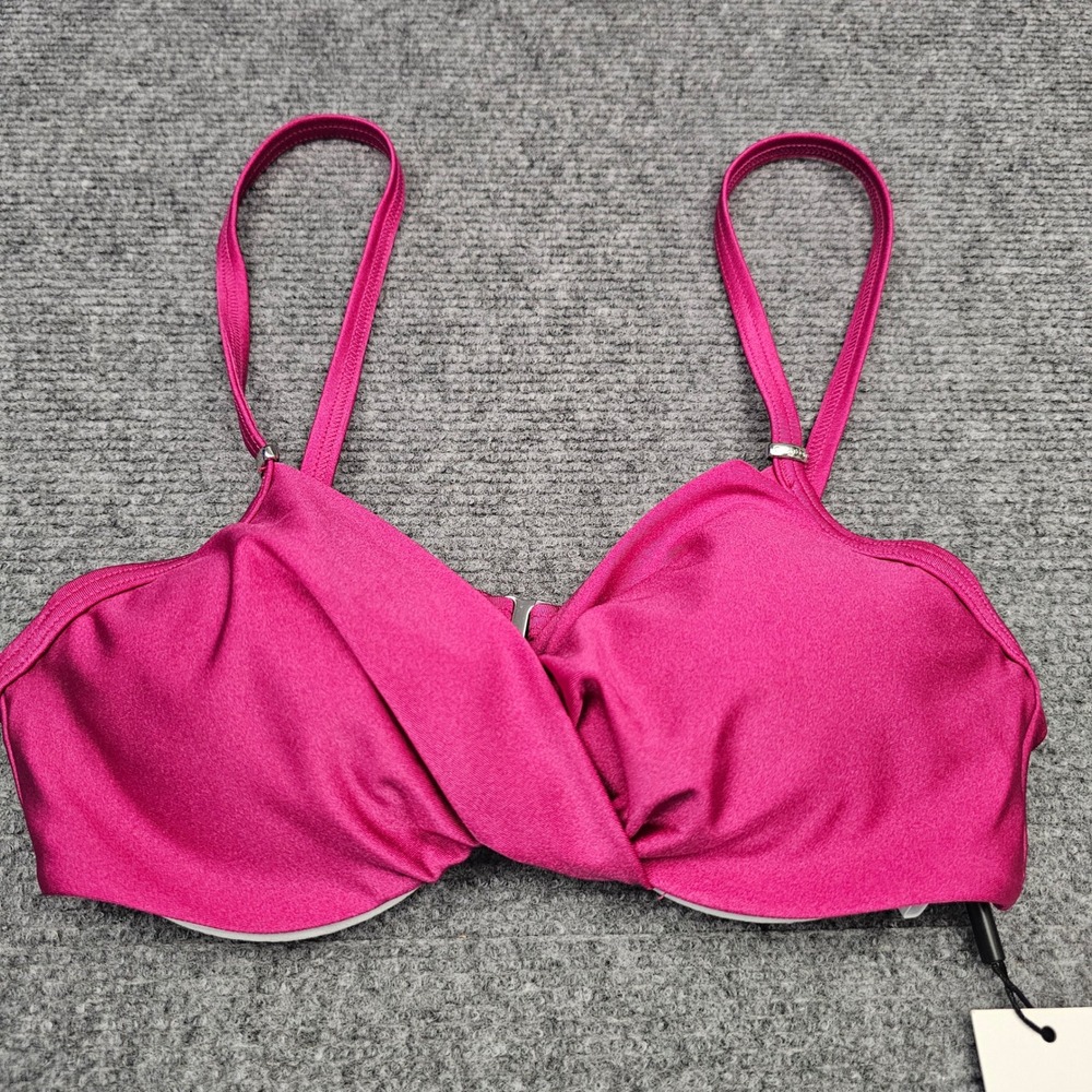 Calvin Klein Womens Bikini Top Liquid Touch Underwire UV 50+ Protection Pink XS - Picture 2 of 5